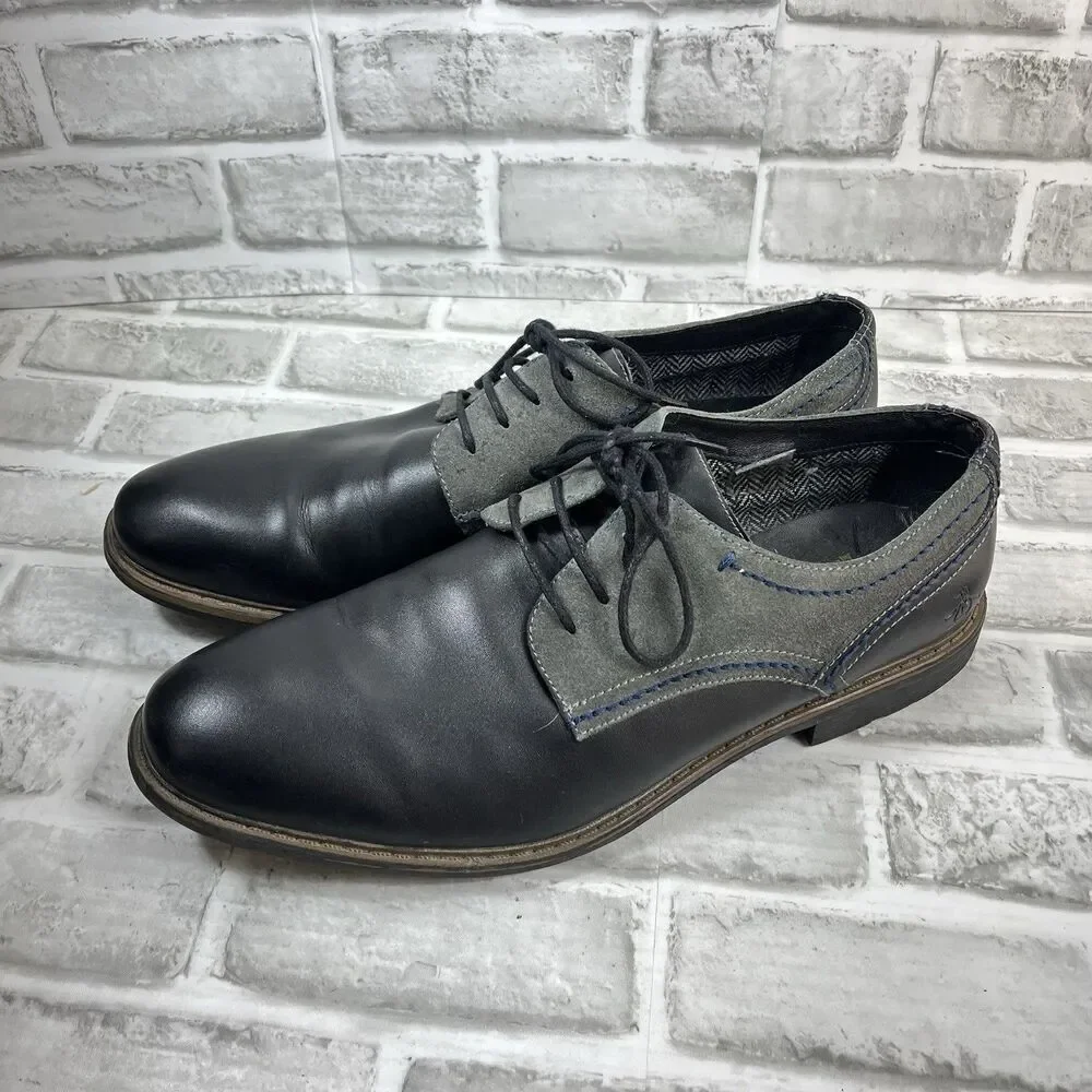 Original Penguin Plain Toe 2 Men's Size 13 Black and Gray Leather Dress Shoes